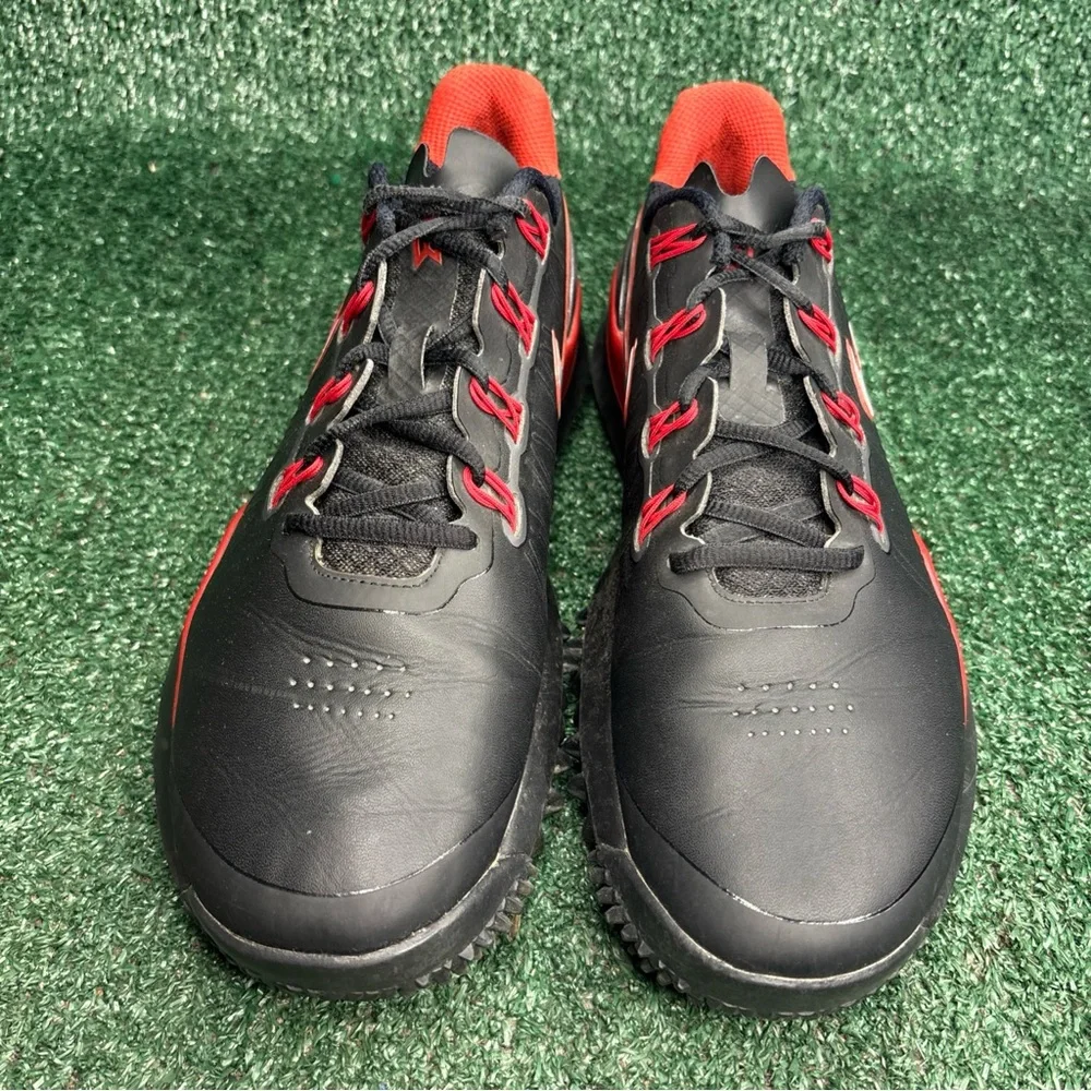 Nike‎ TW 14 Golf Shoes Mens Size 8 Black Red Tiger Woods Spiked 599416-001